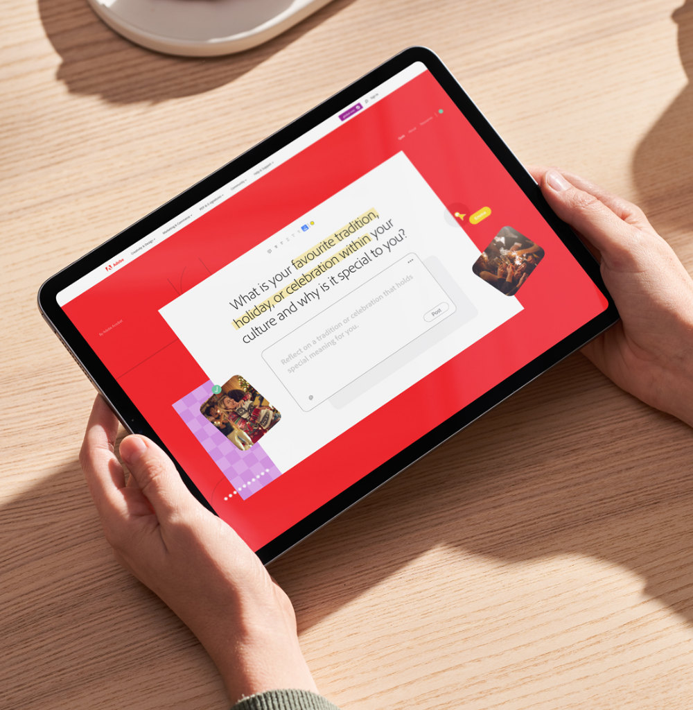 Hands holding an ipad